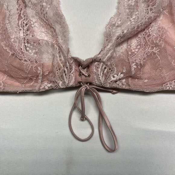 Victoria's Secret Pink Sheer Lace Plunge Bra Women’s 38C - Picture 3 of 11